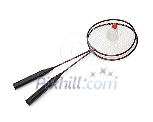 Badminton rackets with a badminton