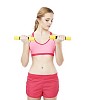 Isolated female lifting dumbbells