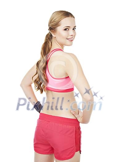 Isolated female with a sports outfit