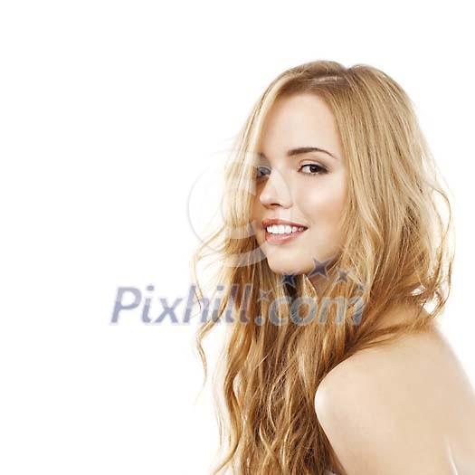 Woman smiling seductevly Woman smiling seductevly