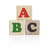 Isolated wooden cubes with letters