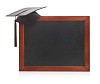 Isolated blackboard with a university hat