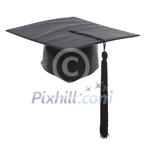 Isolated black graduate cap
