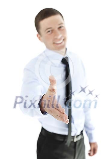 Businessman ready to shake hands