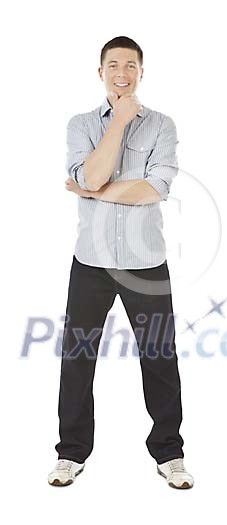 Isolated casually clothed man