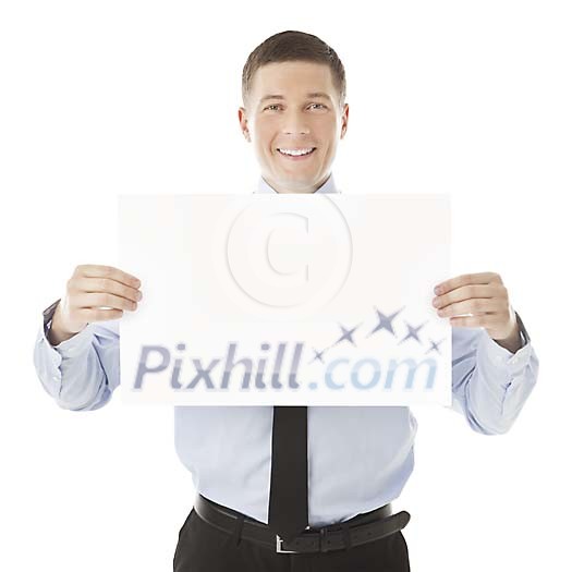 Businessman with a blank paper Businessman with a blank paper