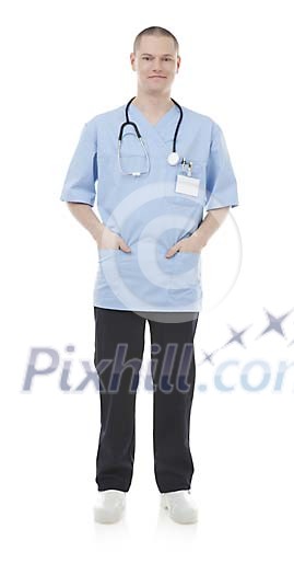 Isolated male nurse Isolated male nurse