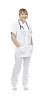 Isolated smiling female nurse