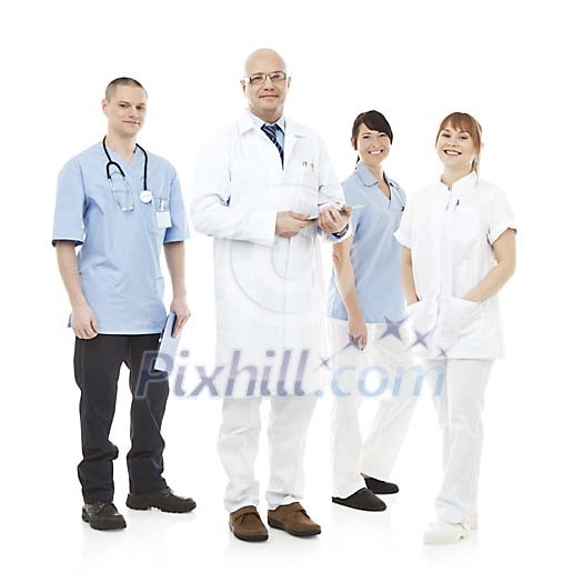Isolated doctor with nurses Isolated doctor with nurses