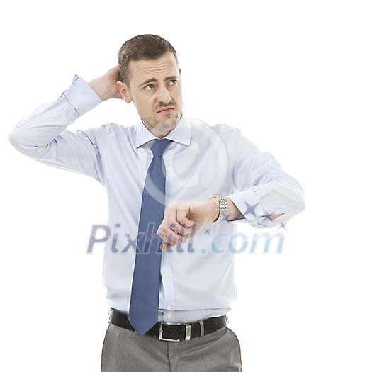 Isolated stressed businessman