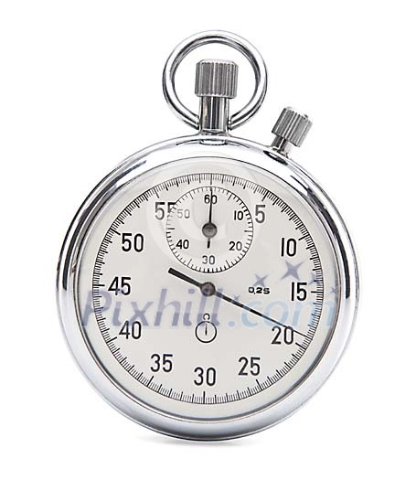 Isolated white stopwatch