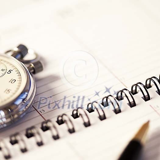 Stopwatch on a empty calendar Stopwatch on a empty calendar