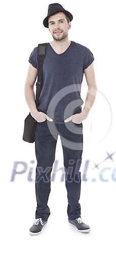 Isolated man standing