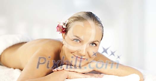 Woman enjoying spa day Woman enjoying spa day