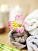 Flower with spa towels