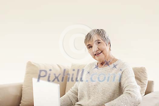 Older female with a laptop Older female with a laptop