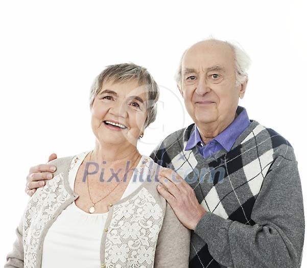 Smiling older couple