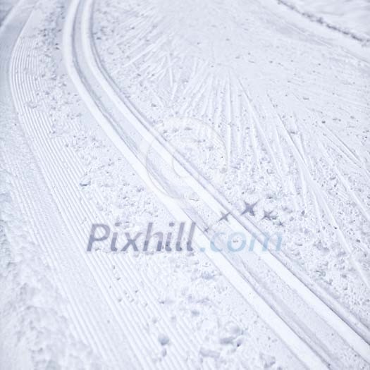 Background of ski tracks