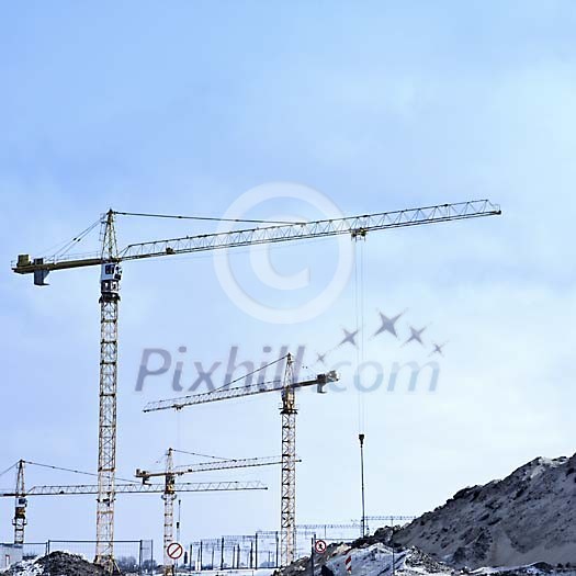 Cranes on the building site