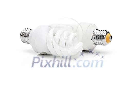 Isolated pair of light bulbs Isolated pair of light bulbs