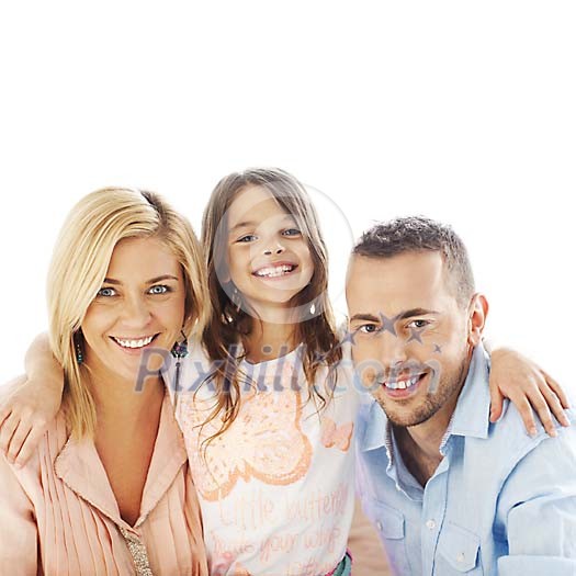 Smiling family of three Smiling family of three