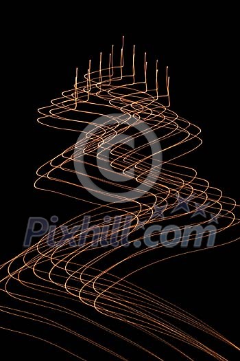 Christmas tree made of lighted lines