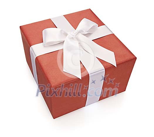 Isolated red christmas gift Isolated red christmas gift