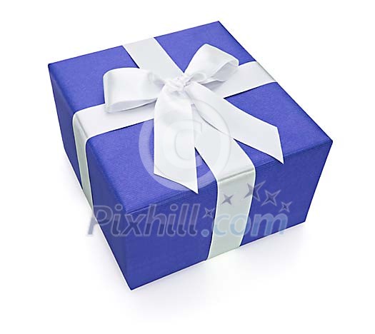 Isolated blue christmas gift Isolated blue christmas gift