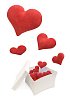 Isolated box with hearts flying out