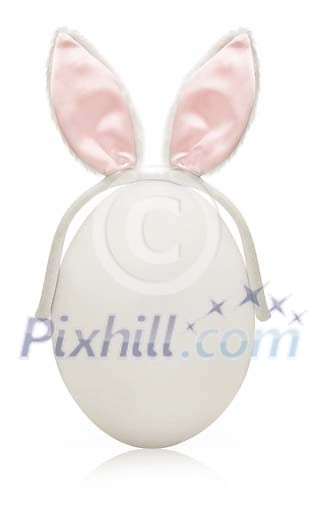Isolated egg with bunny ears