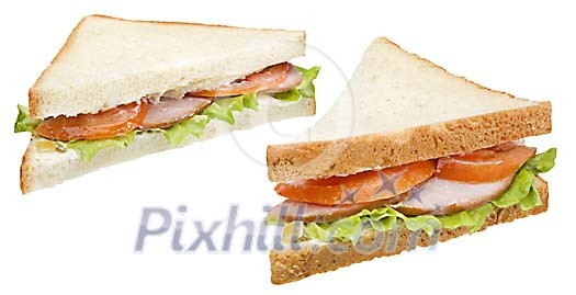 Isolated two sandwiches