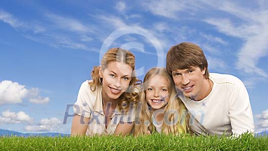Family on the grass