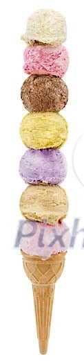 Ice-cream with seven balls (clipping path included) Ice-cream with seven balls (clipping path included)