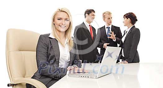 Business team in a light, modern enviroment Business team in a light, modern enviroment