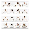 Happy, focused, frustrated and relaxed workers or students behind their laptops