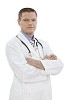Half body portrait of male doctor (clipping path included)