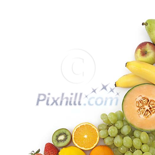 Fruit corner with clipping path