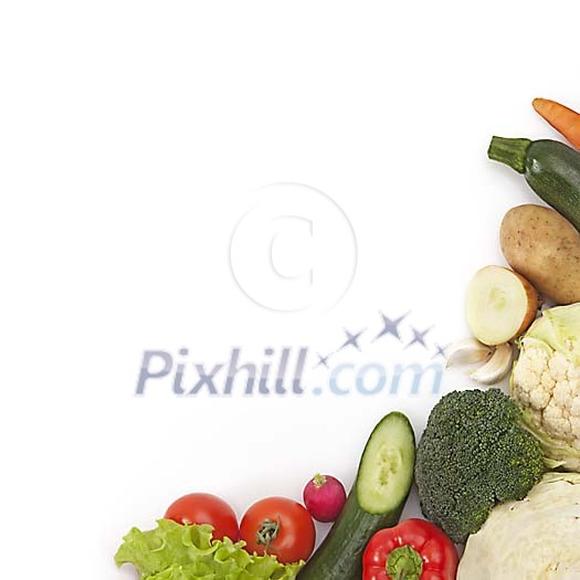 Vegetable corner with clipping path
