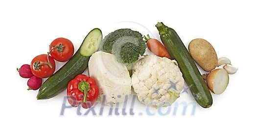 Selection of vegetables with clipping path
