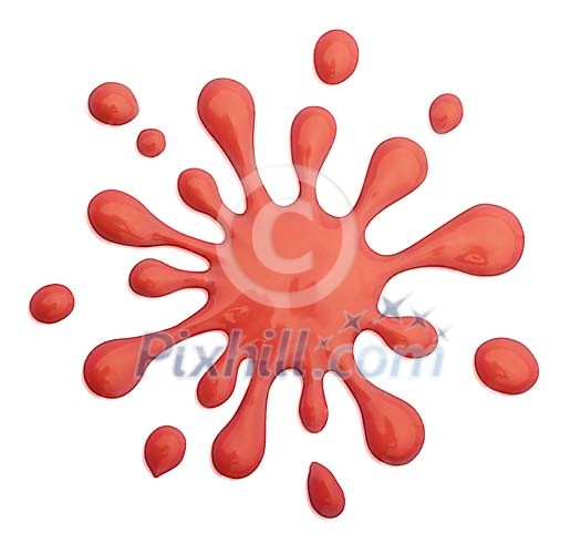 Artistic red splash with clipping path