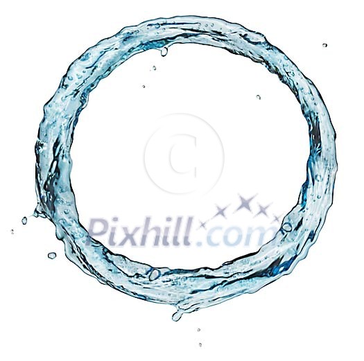Circle of water isolated on white