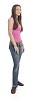 Standing young woman with clipping path