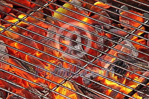 Hot bbq coals