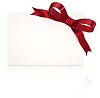 Empty card with red ribbon
