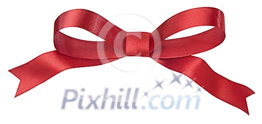 Red ribbon with clipping path