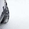 Snowy car tyre