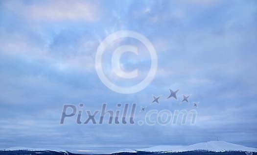 Hills covered by snow Hills covered by snow