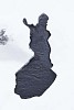 Hole in the ice in shape of Finland