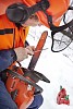 Man sharpening chainsaw