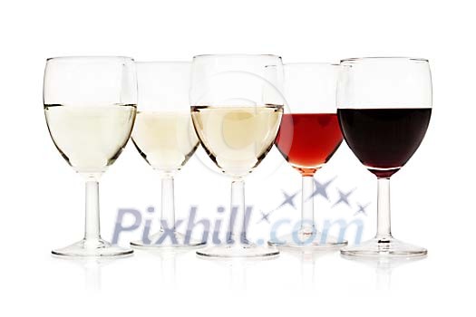 Different coloured wines